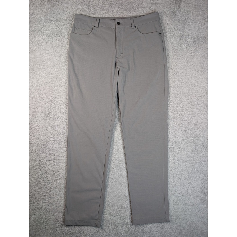 VRST Mens Athletic Fit 5-Pocket Pants Gray W34 L34 Stretch Performance Trousers - Picture 2 of 9